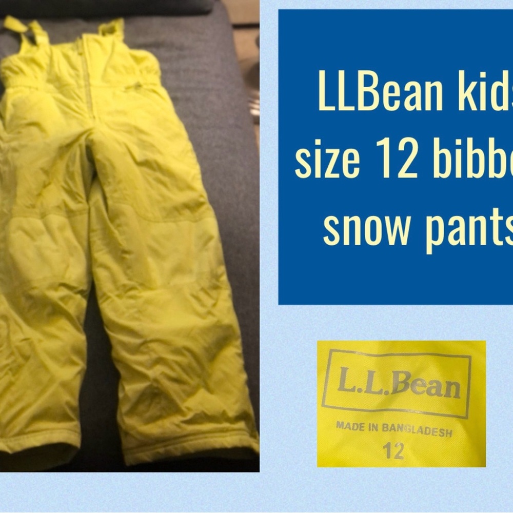 L.L. Bean Kids Yellow Snow Bib Pants